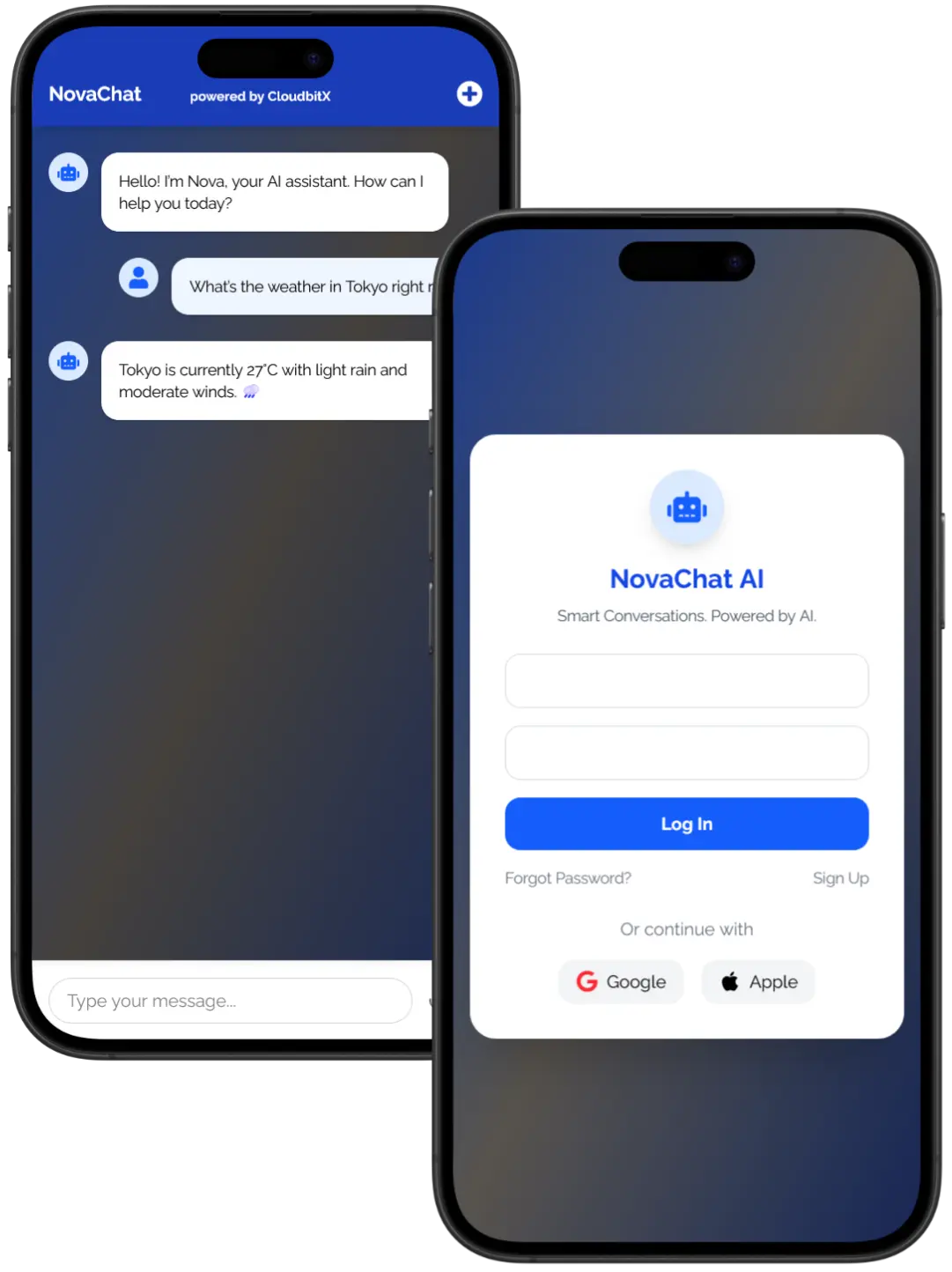 AI-powered website interface illustration
